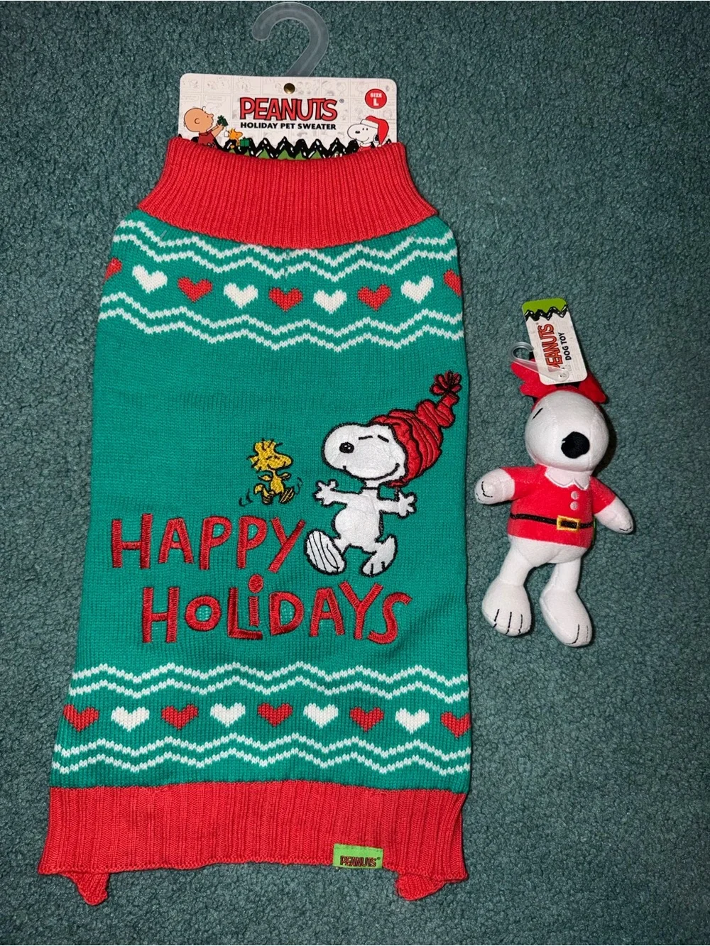 Peanuts Snoopy 'Happy Holidays' Pet Sweater & Toy Set!